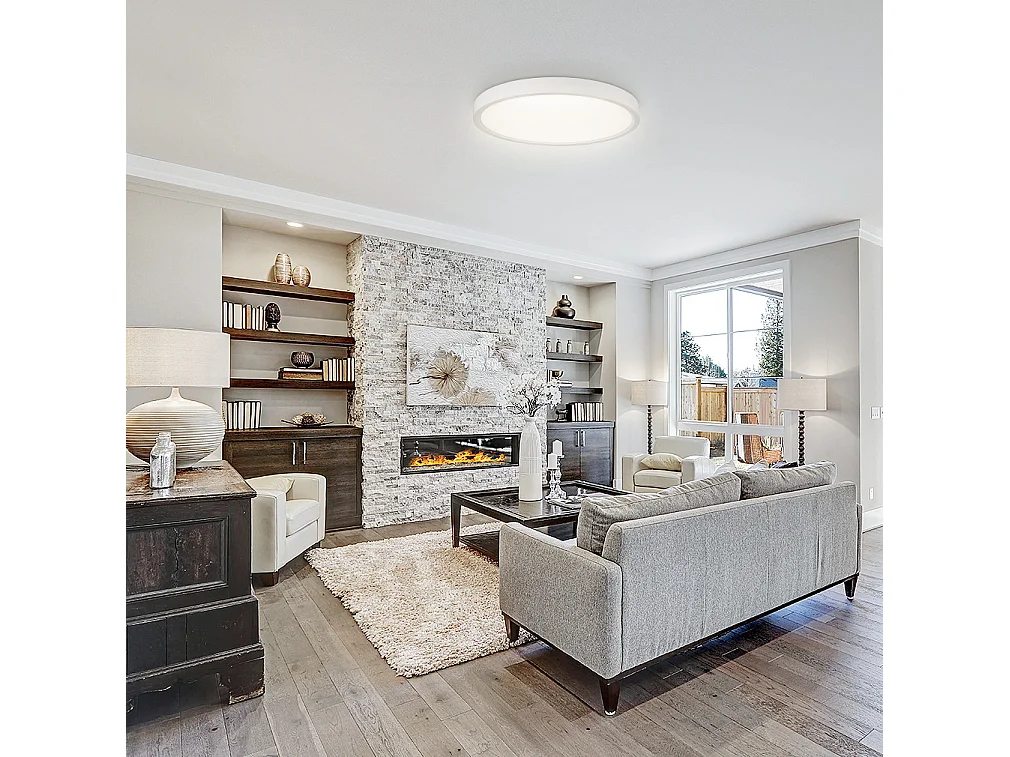 24W Runde LED Deckenleuchte, 2400LM, IP40, Deckenlampe für Flur Wohnzimmer Schlafzimmer Küche Büro Badezimmer, Weiß