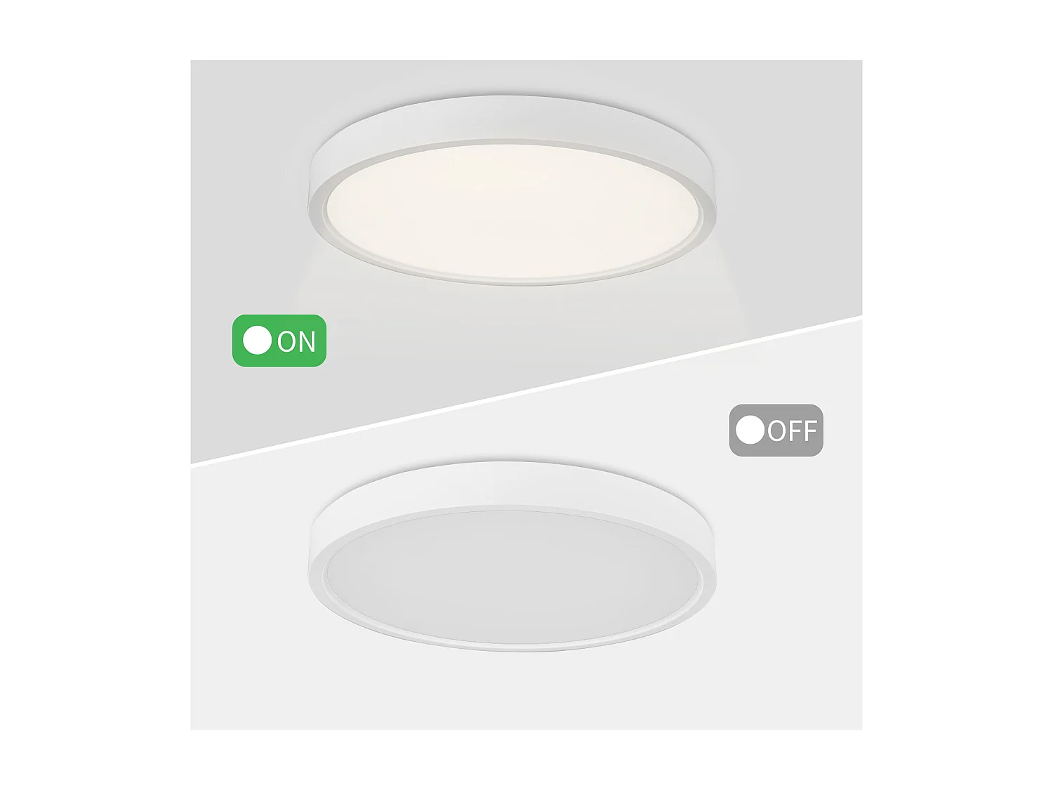 24W Runde LED Deckenleuchte, 2400LM, IP40, Deckenlampe für Flur Wohnzimmer Schlafzimmer Küche Büro Badezimmer, Weiß