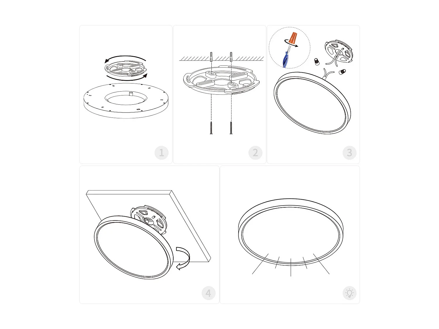 24W Runde LED Deckenleuchte, 2400LM, IP40, Deckenlampe für Flur Wohnzimmer Schlafzimmer Küche Büro Badezimmer, Weiß