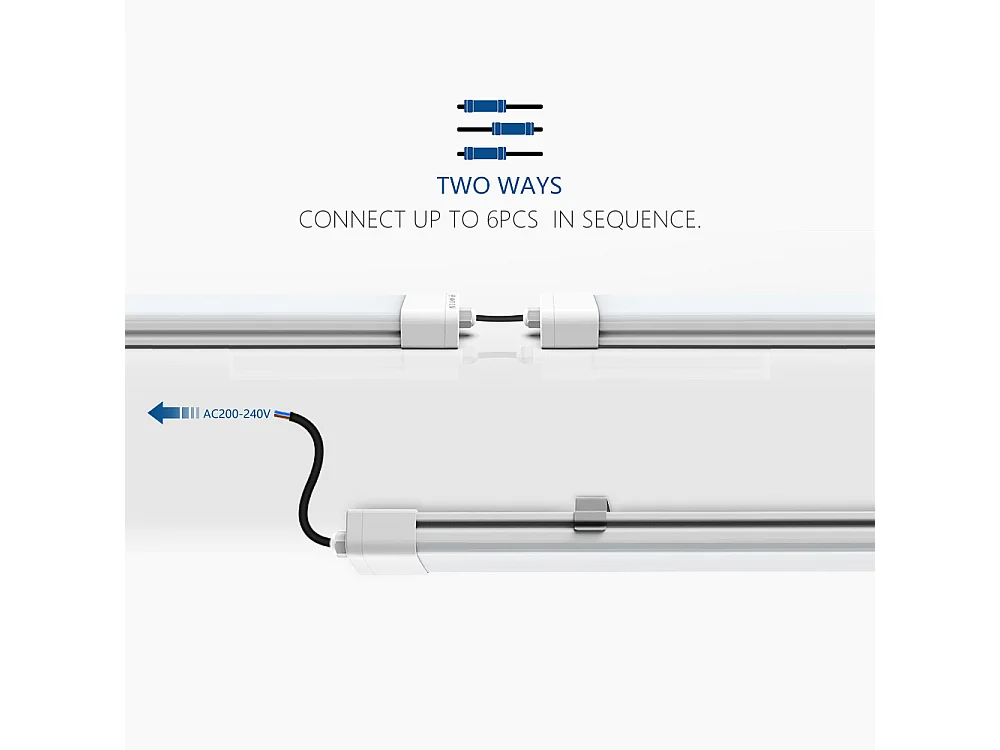 Anten Réglette Tube LED 120CM, Plafonnier LED salle de bain,IP65 Etanche Tubes Fluorescents LED Lampe,Ultra-mince  3960LM,36W 6000K Blanc Neutre