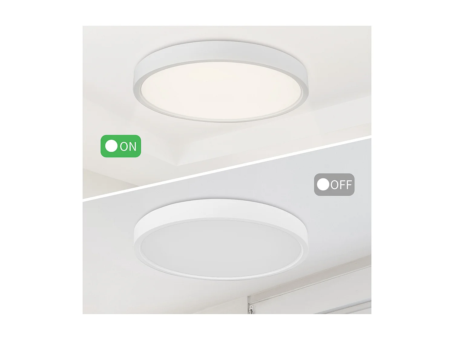 ANTEN LED-Deckenleuchte, 24 W, 2400 lm, Deckenleuchte, 4000 K Neutralweiß, ultradünne Deckenleuchte für Wohnzimmer, Schlafzimmer, Flur, Küche, Eingang, Weiß