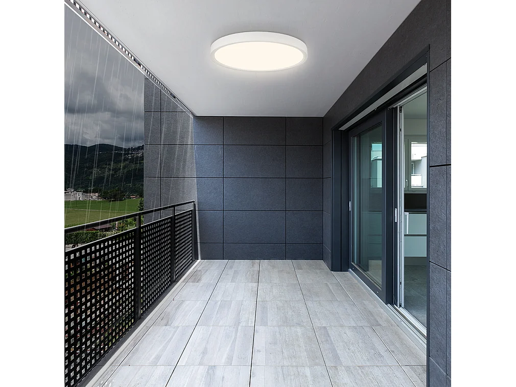 ANTEN Plafonnier LED , 24W 2400Lm Plafonnier, 4000K Blanc Neutre, Plafonnier Ultra-Mince pour Salon, Chambre, Couloir, Cuisine,Entrée,Blanc