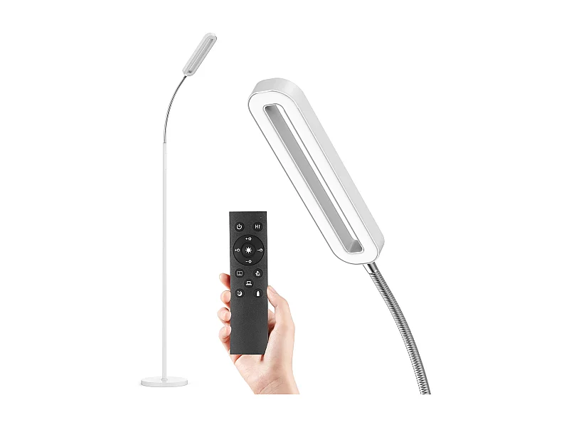 ANTEN LED-Stehleuchte, dimmbares Leselicht mit flexiblem Schwanenhals, 12 W, 550 Lumen, Touch-Steuerung, 4 Farbtemperaturen, 1-Stunden-Timer