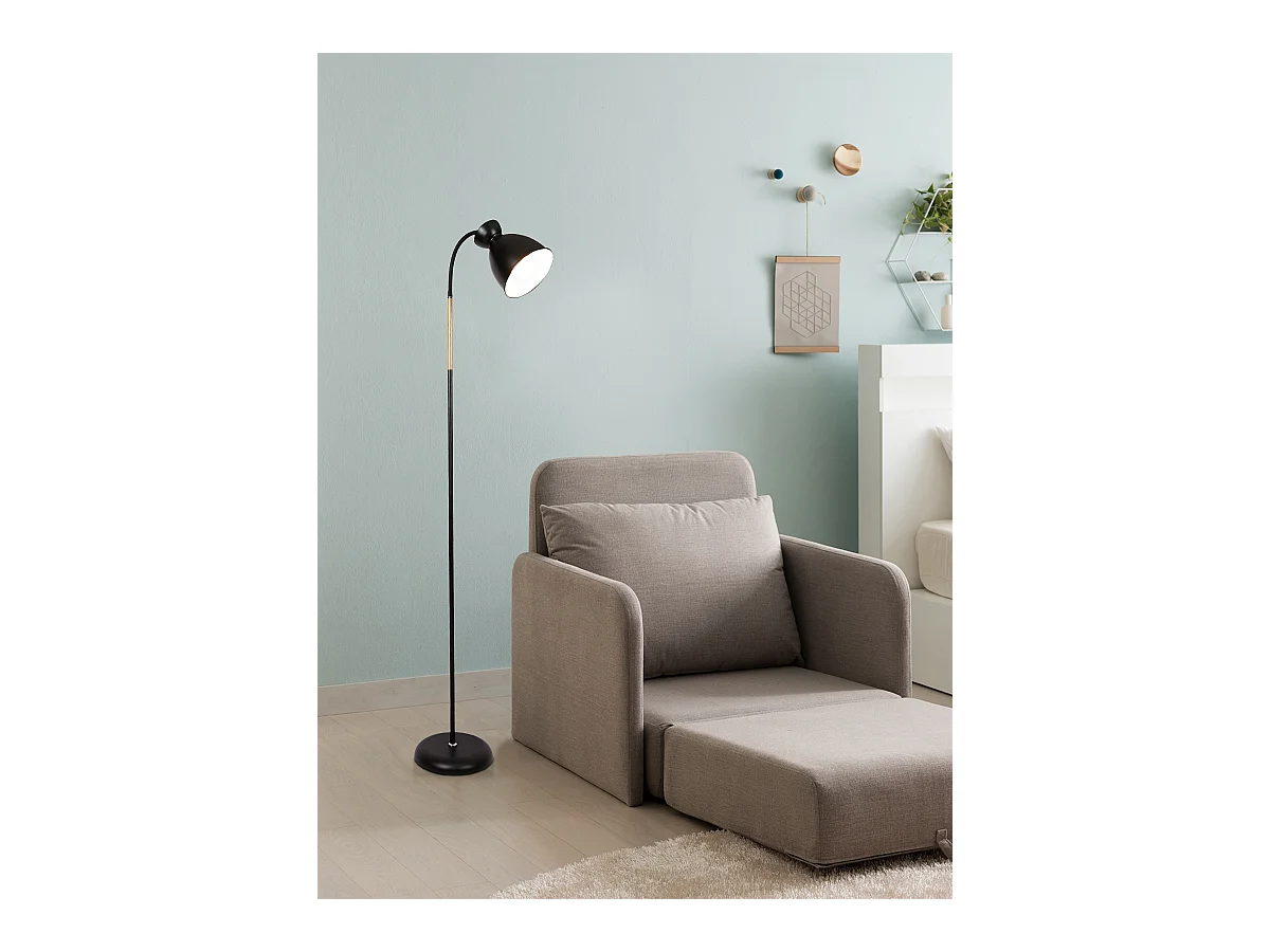 Anten Lampadaire Sur Pied Pivotant Noir|Douille E27 MAX 60W | Hauteur159CM|Lampe Sur Pied De Salon Chambre|Lampadaire rétro en métal|Sans Ampoules