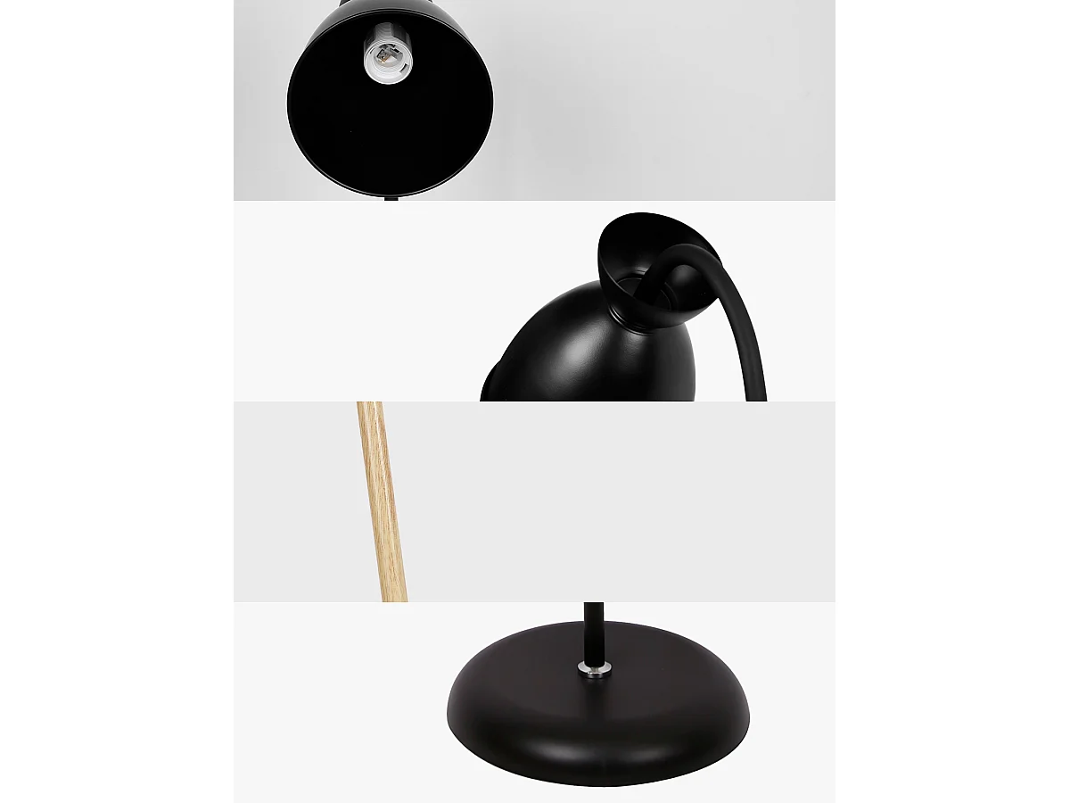 Anten Stehleuchte schwenkbar Schwarz | E27 Fassung MAX 60W | Höhe 159 cm | Stehlampe für Wohnzimmer und Schlafzimmer | Retro-Stehlampe aus Metall | Ohne Glühbirnen