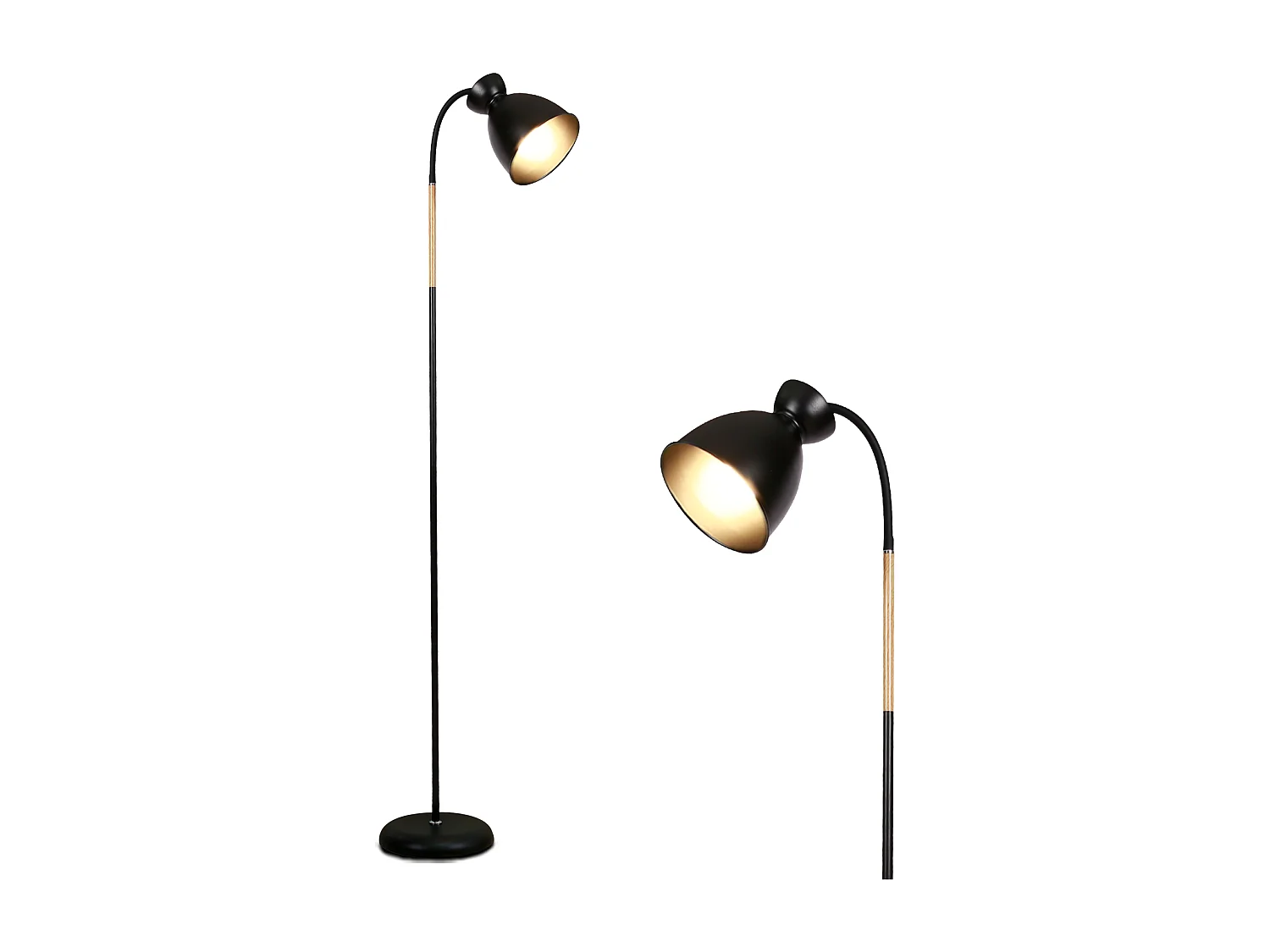 Anten Stehleuchte schwenkbar Schwarz | E27 Fassung MAX 60W | Höhe 159 cm | Stehlampe für Wohnzimmer und Schlafzimmer | Retro-Stehlampe aus Metall | Ohne Glühbirnen