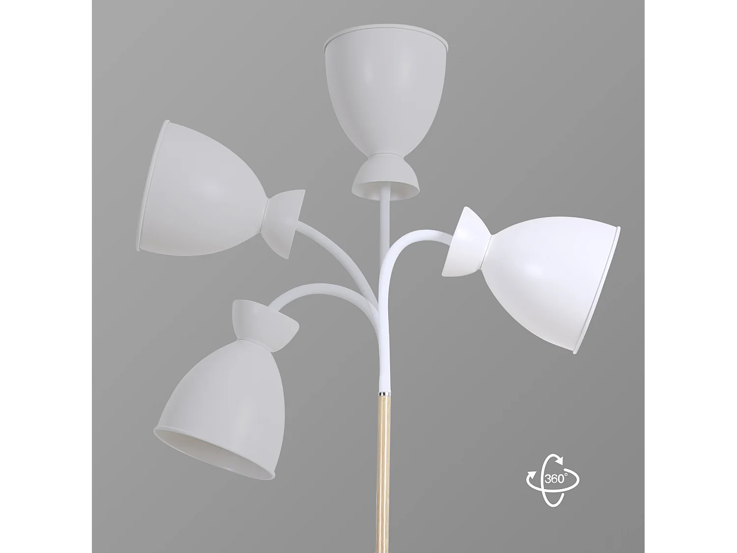 Verstellbare Stehlampe Anten, Weiß | Fassung E27 max. 60 W | 159 cm | Retro-Stehlampe aus Metall für Wohnzimmer, Schlafzimmer, Büro | Ohne Leuchtmittel