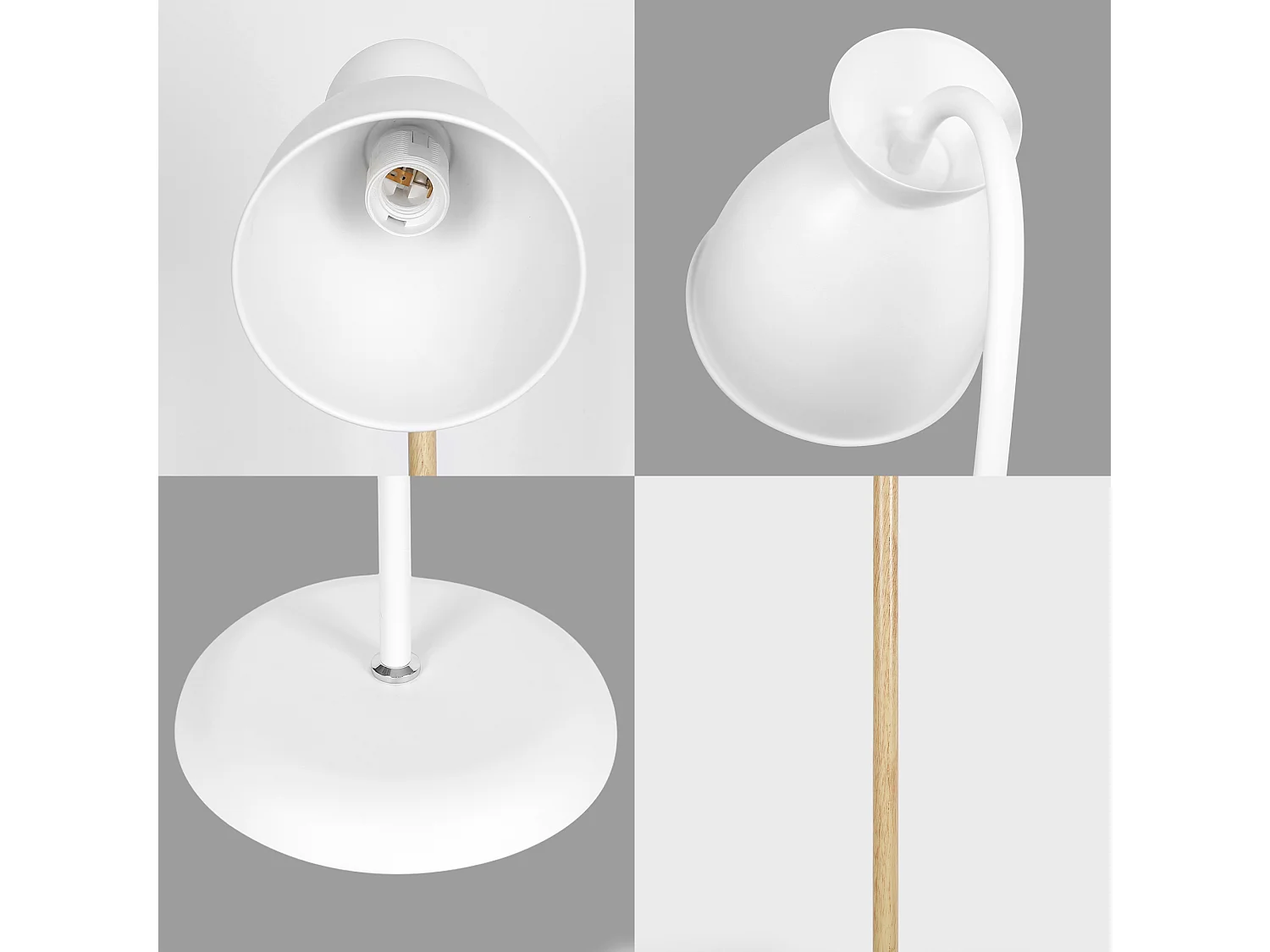 Anten Lampadaire Orientable Blanc | Culot E27 max. 60 W | 159 cm | Lampe sur Pied Rétro Métal pour Salon, Chambre, Bureau | Sans Ampoule