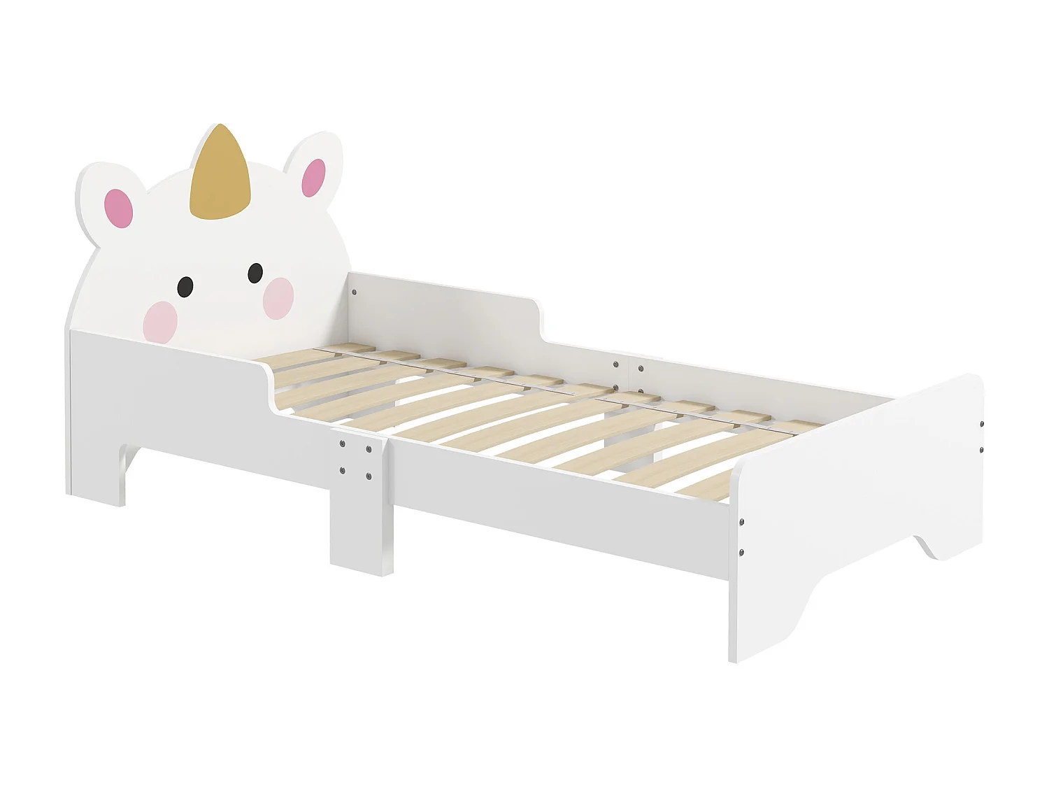 Lit enfant design licorne - sommier à lattes inclus - rose