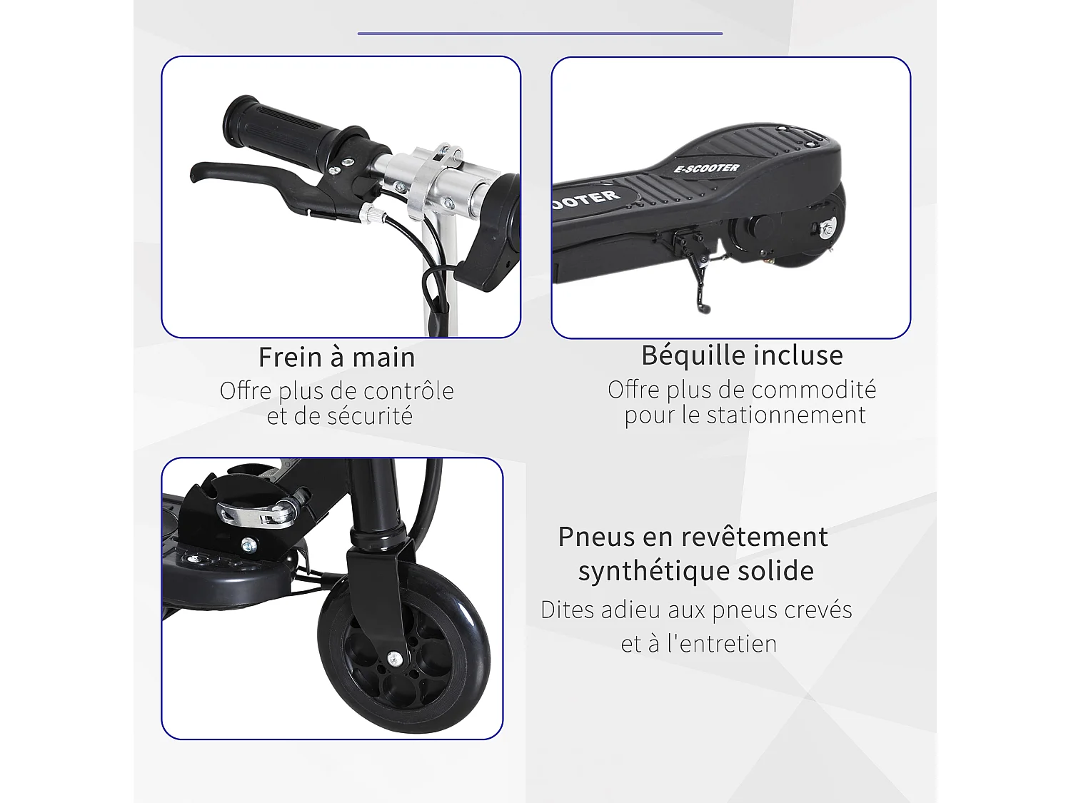 Trottinette électrique pliable enfant 7-14 ans - hauteur réglable - 120W 24V max. 12 Km/h - métal PP noir