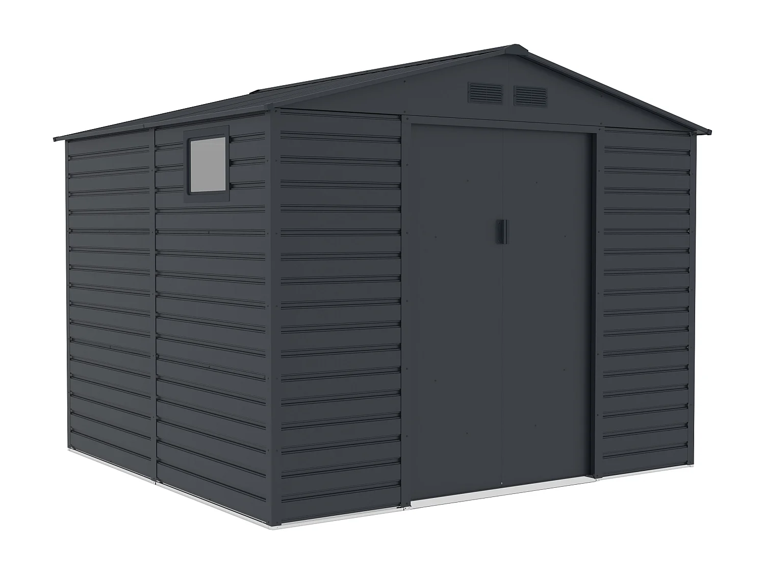 Abri de jardin métal en acier galvanisé - Anthracite - 7,17 m² - ADELMO