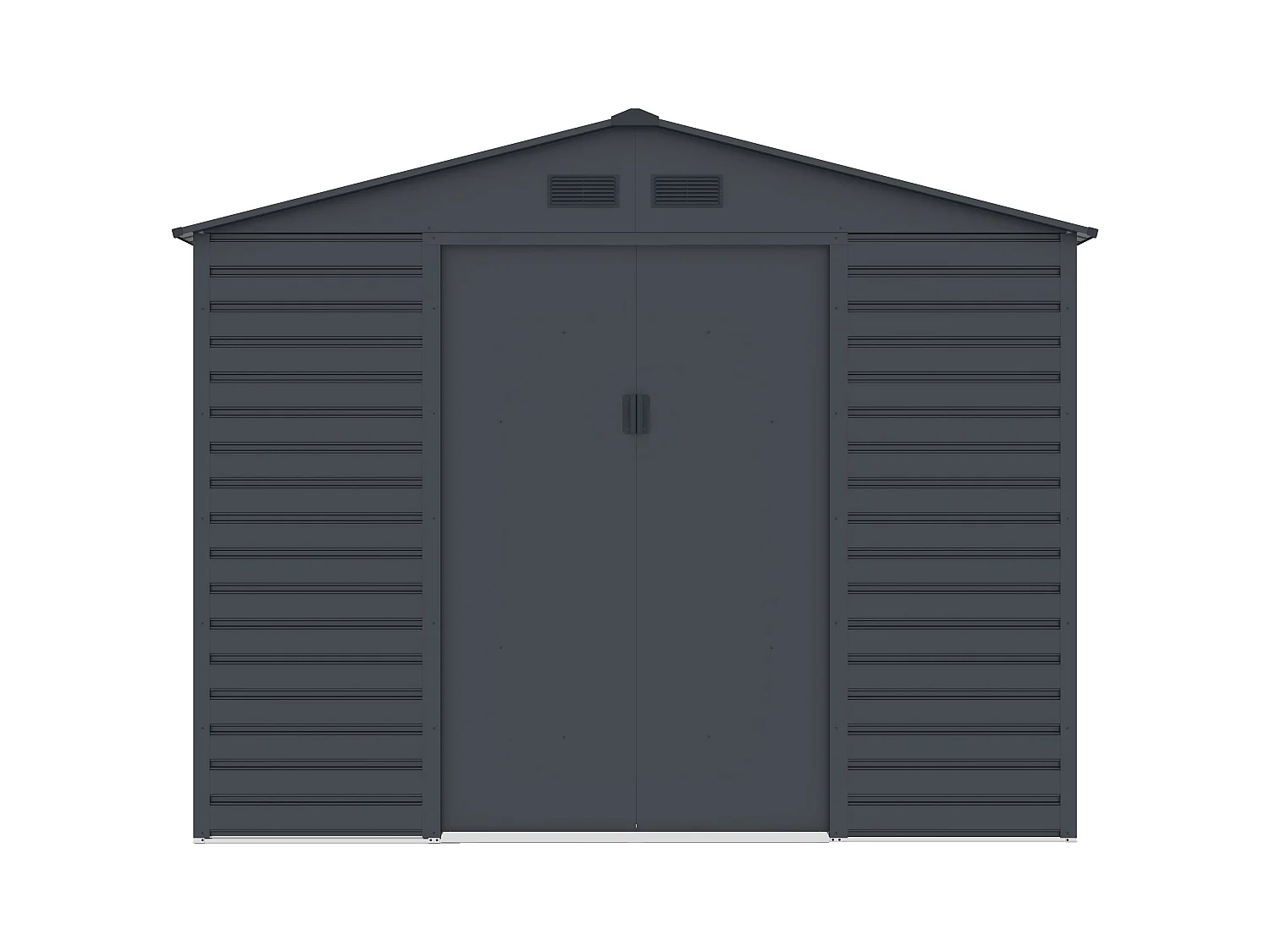 Abri de jardin métal en acier galvanisé - Anthracite - 8,94 m² - ADELMO