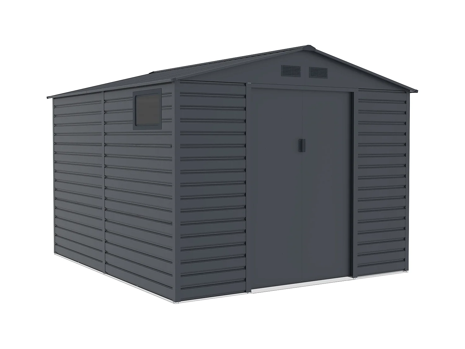 Abri de jardin métal en acier galvanisé - Anthracite - 8,94 m² - ADELMO