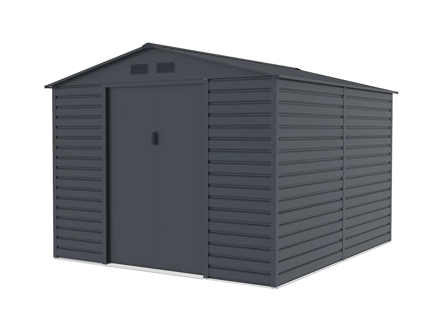 Abri de jardin métal en acier galvanisé - Anthracite - 8,94 m² - ADELMO