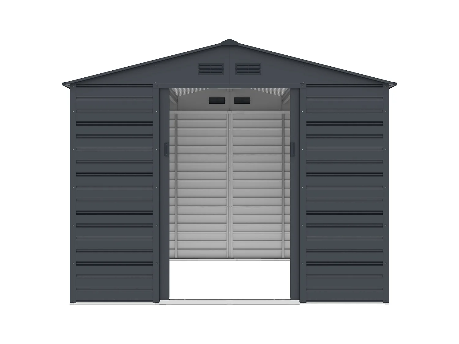 Abri de jardin métal en acier galvanisé - Anthracite - 8,94 m² - ADELMO