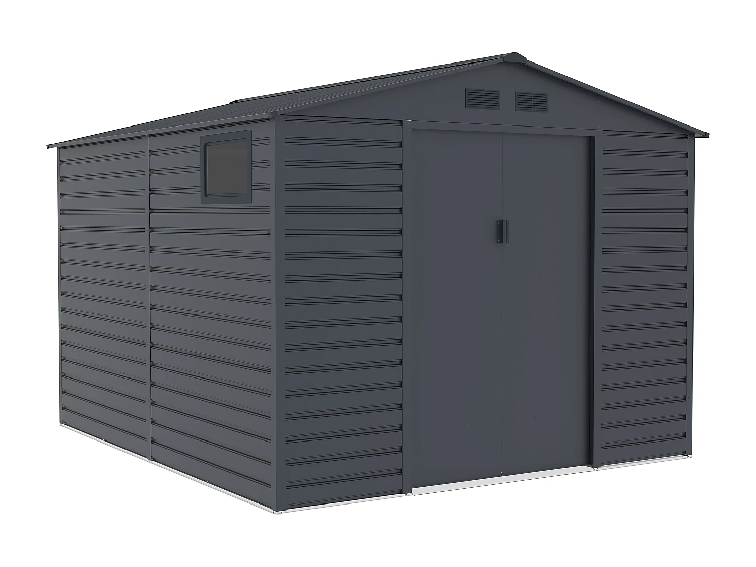 Abri de jardin métal en acier galvanisé - Anthracite - 8,94 m² - ADELMO