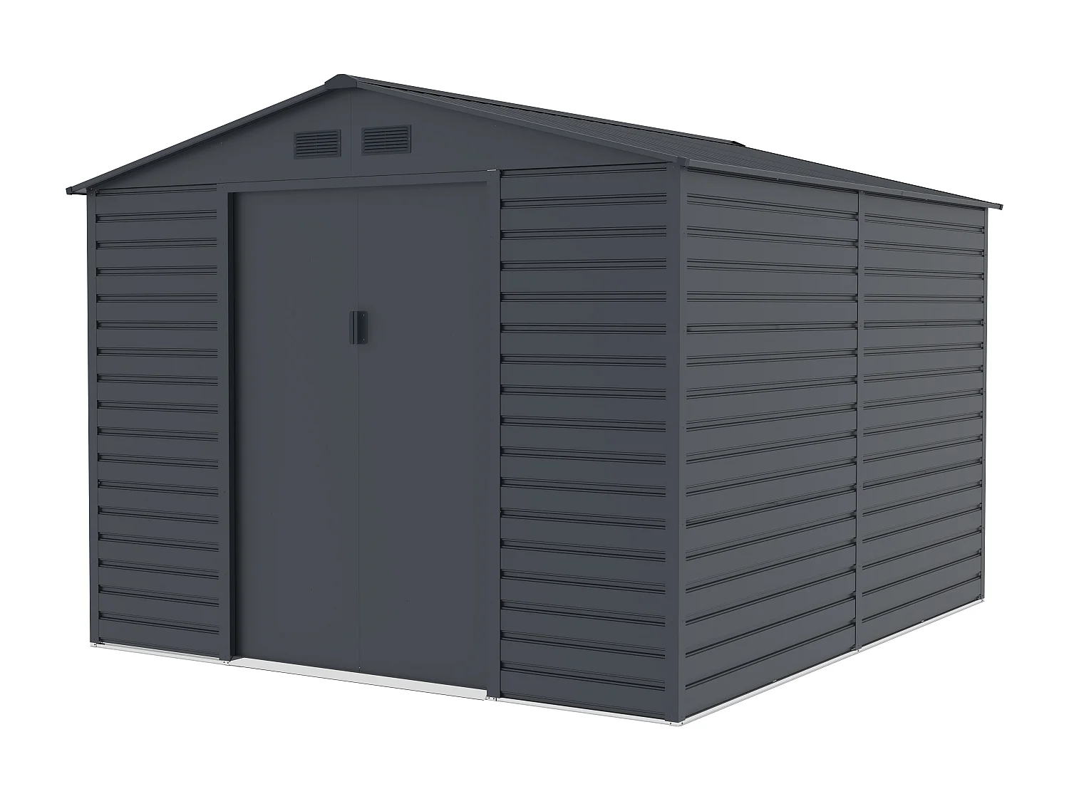 Abri de jardin métal en acier galvanisé - Anthracite - 8,94 m² - ADELMO
