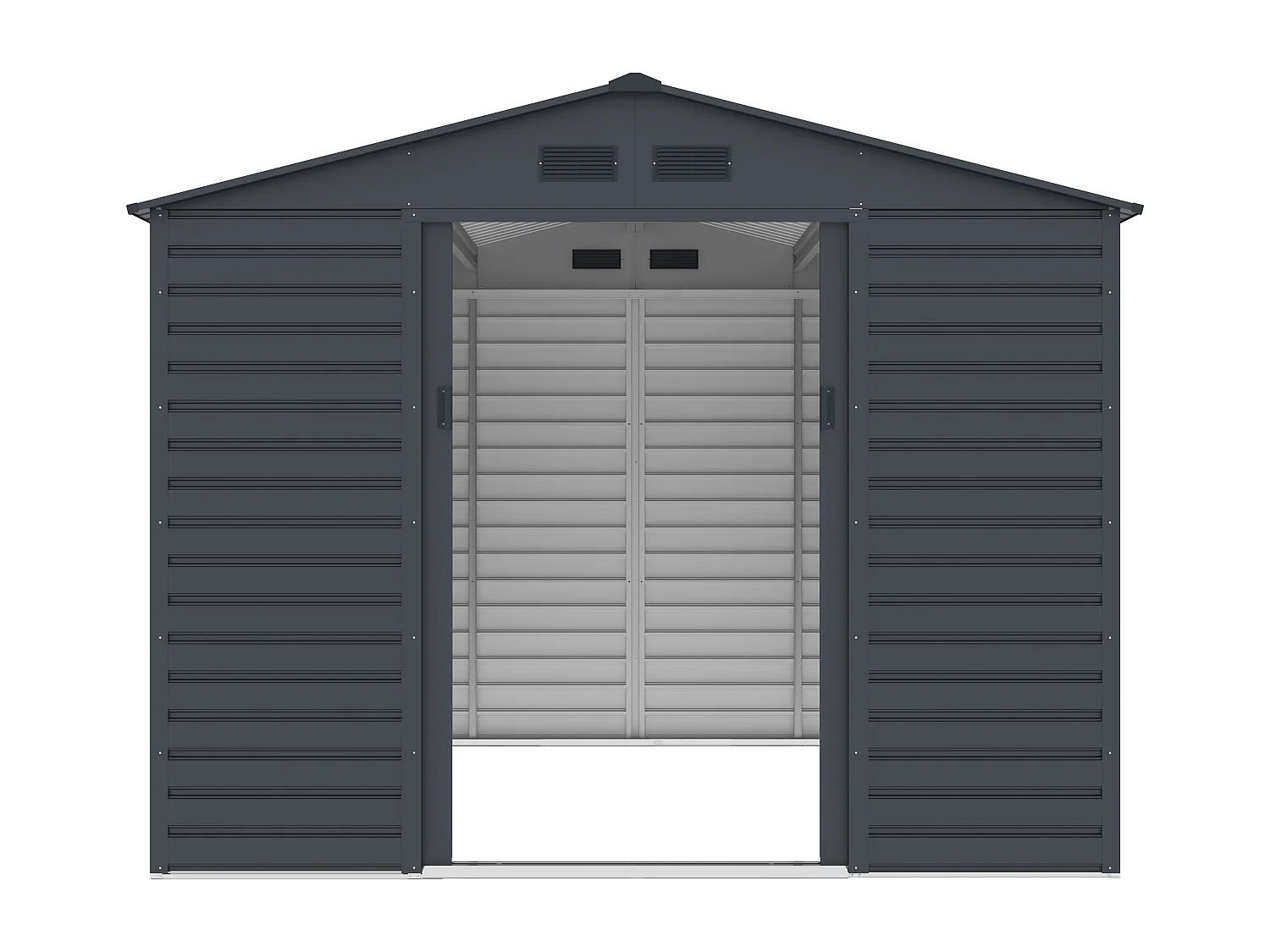 Abri de jardin métal en acier galvanisé - Anthracite - 8,94 m² - ADELMO