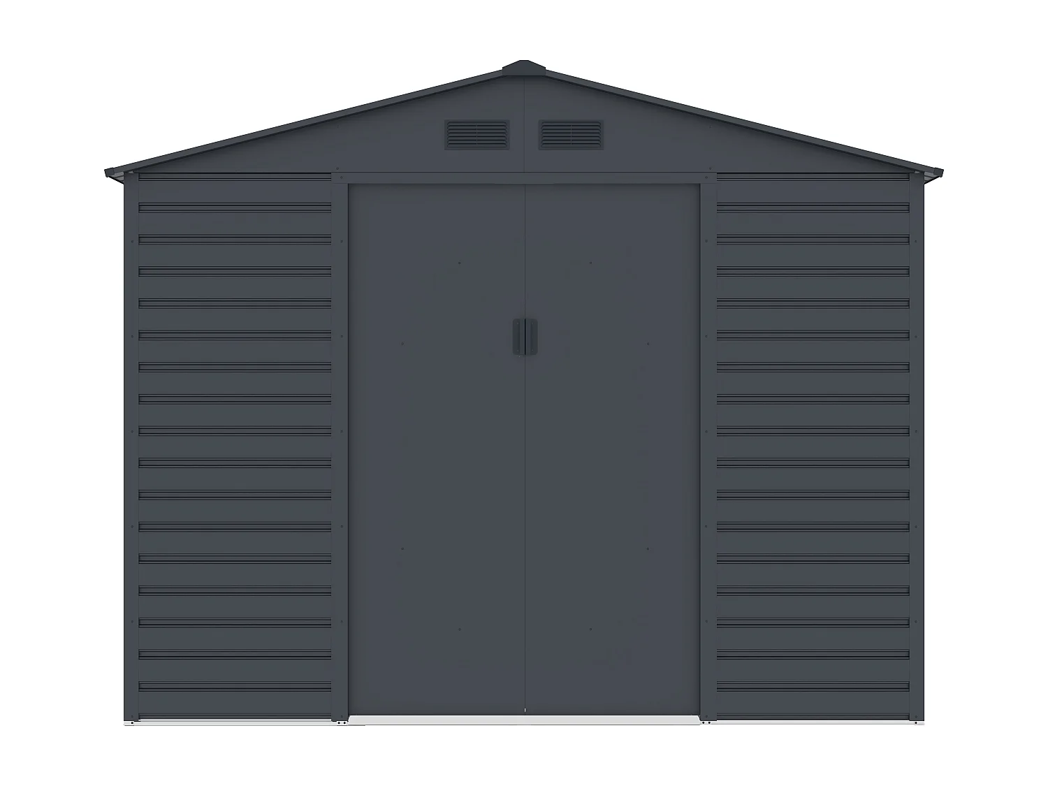 Abri de jardin métal en acier galvanisé - Anthracite - 8,94 m² - ADELMO