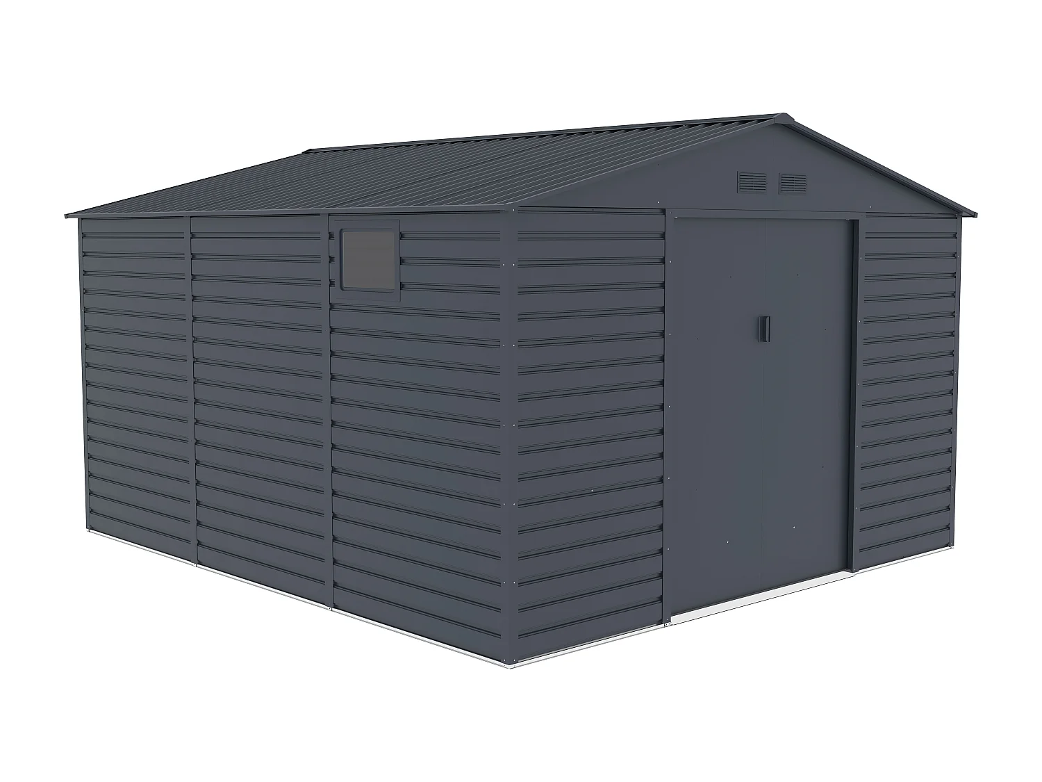 Abri de jardin métal en acier galvanisé - Anthracite - 13,12 m² - ADELMO