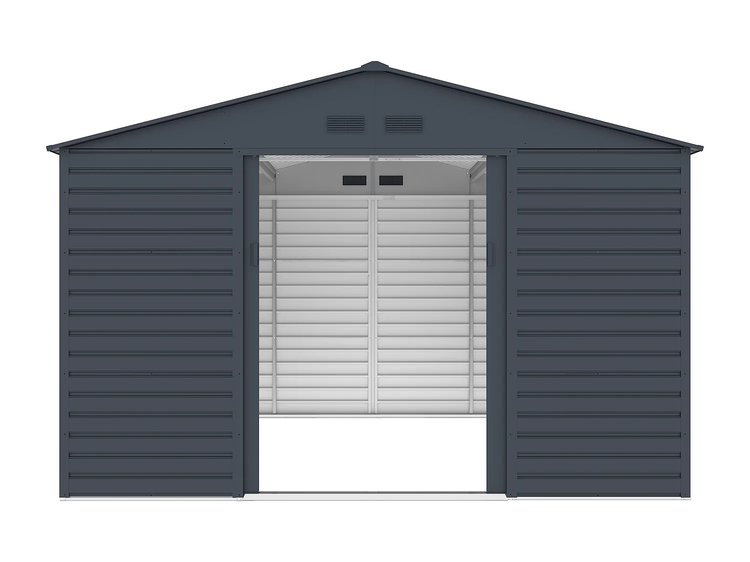 Abri de jardin métal en acier galvanisé - Anthracite - 13,12 m² - ADELMO