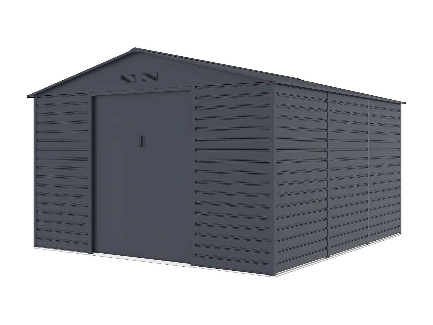 Abri de jardin métal en acier galvanisé - Anthracite - 13,12 m² - ADELMO