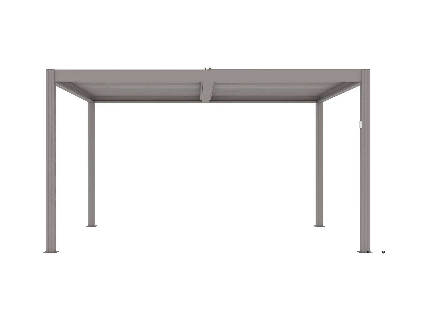 Pergola bioclimatique autoportante électrique taupe en aluminium avec lames orientables 12 m² - AMADORA