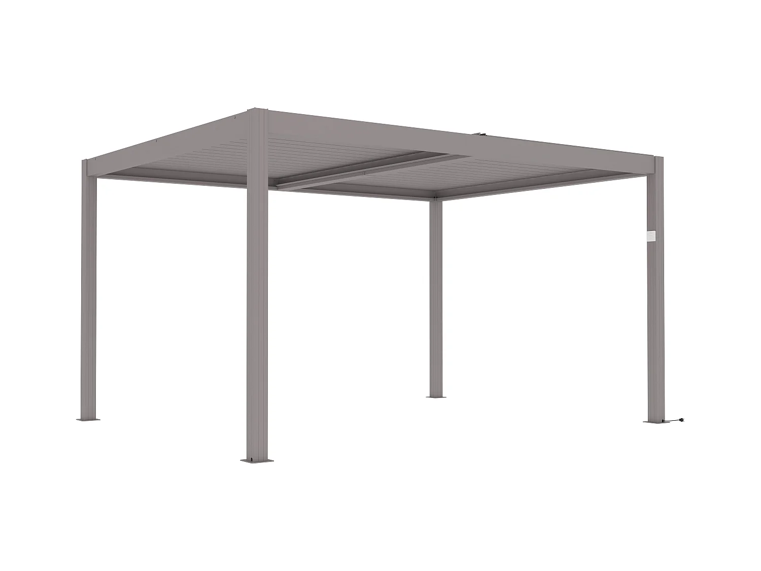 Pérgola bioclimática autoportante eléctrica topo en aluminio con lamas orientables 12 m² - AMADORA