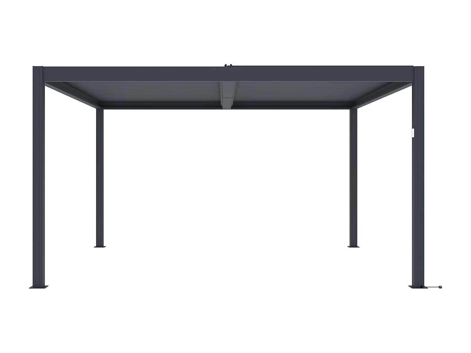 Pergola bioclimatique autoportante électrique anthracite en aluminium avec lames orientables 15,6 m² - AMADORA