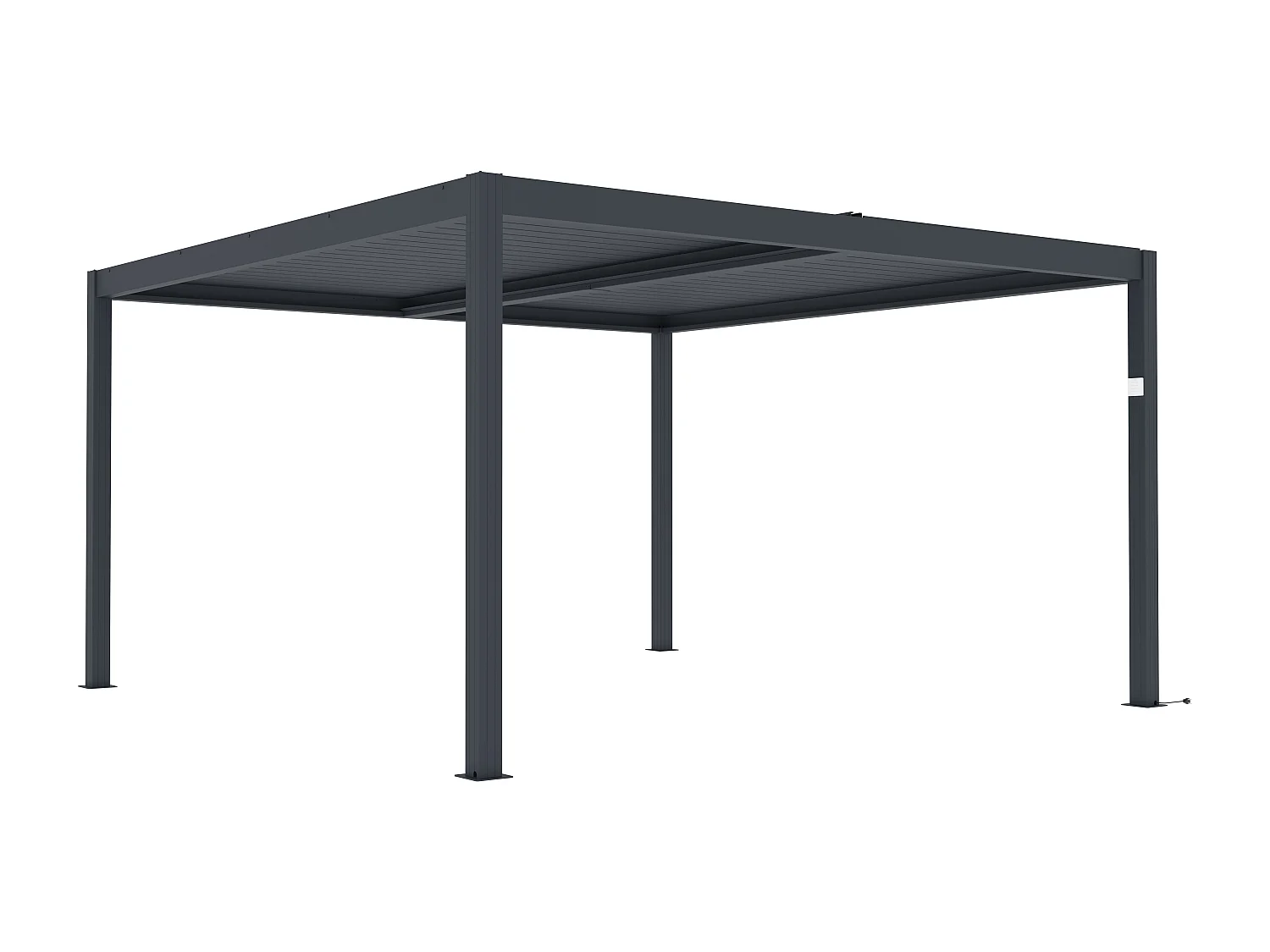 Pergola bioclimatique autoportante électrique anthracite en aluminium avec lames orientables 15,6 m² - AMADORA