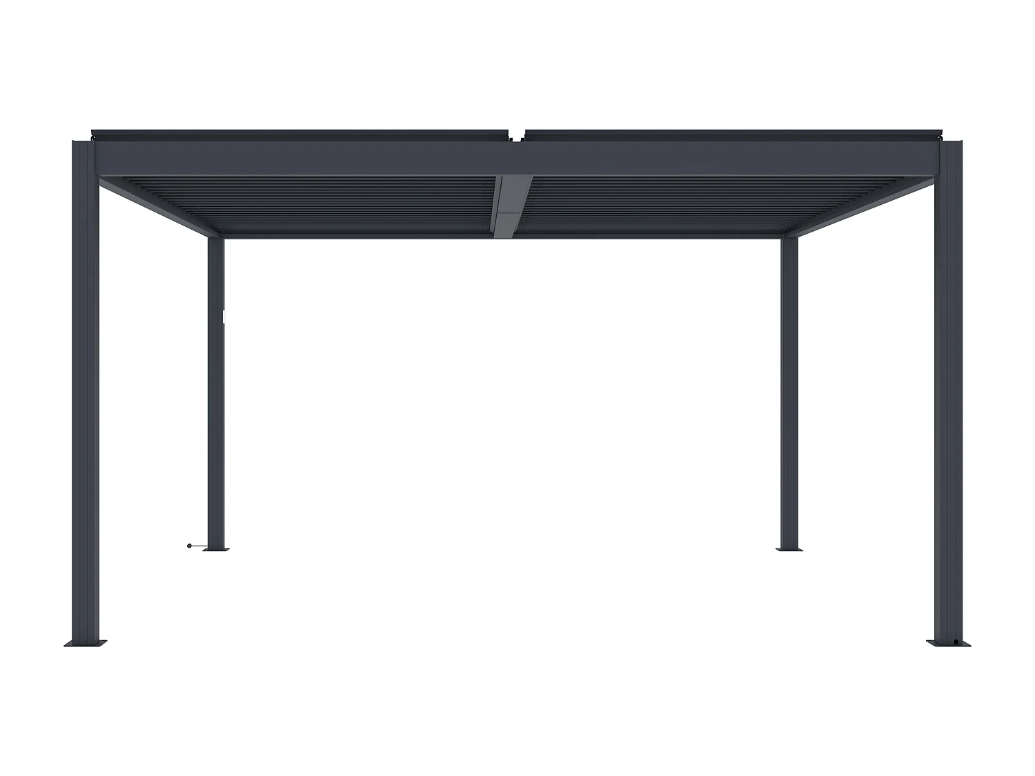 Pergola bioclimatique autoportante électrique anthracite en aluminium avec lames orientables 15,6 m² - AMADORA