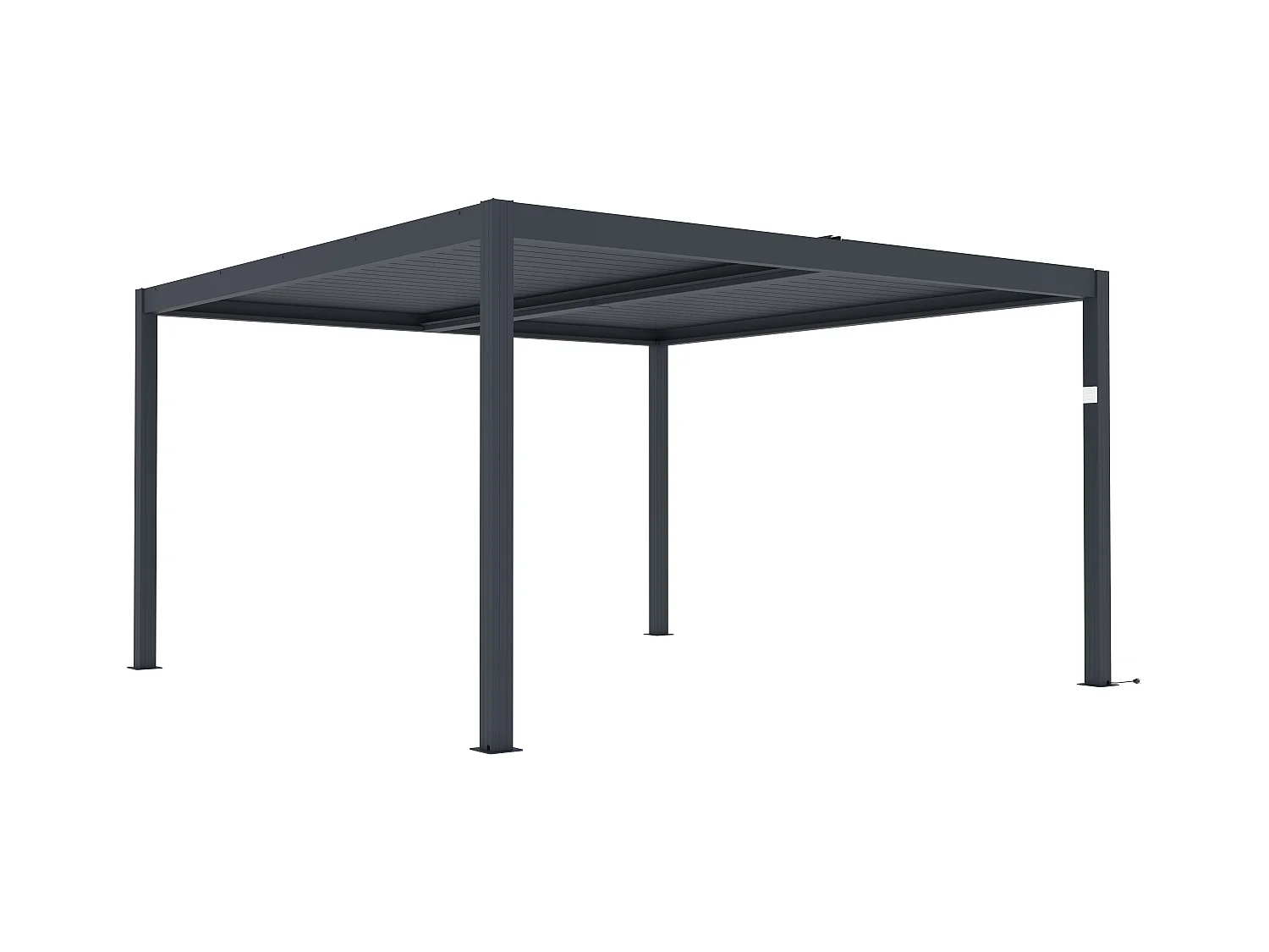 Pérgola bioclimática autoportante elétrica antracite em alumínio com lâminas orientáveis 15,6 m² - AMADORA