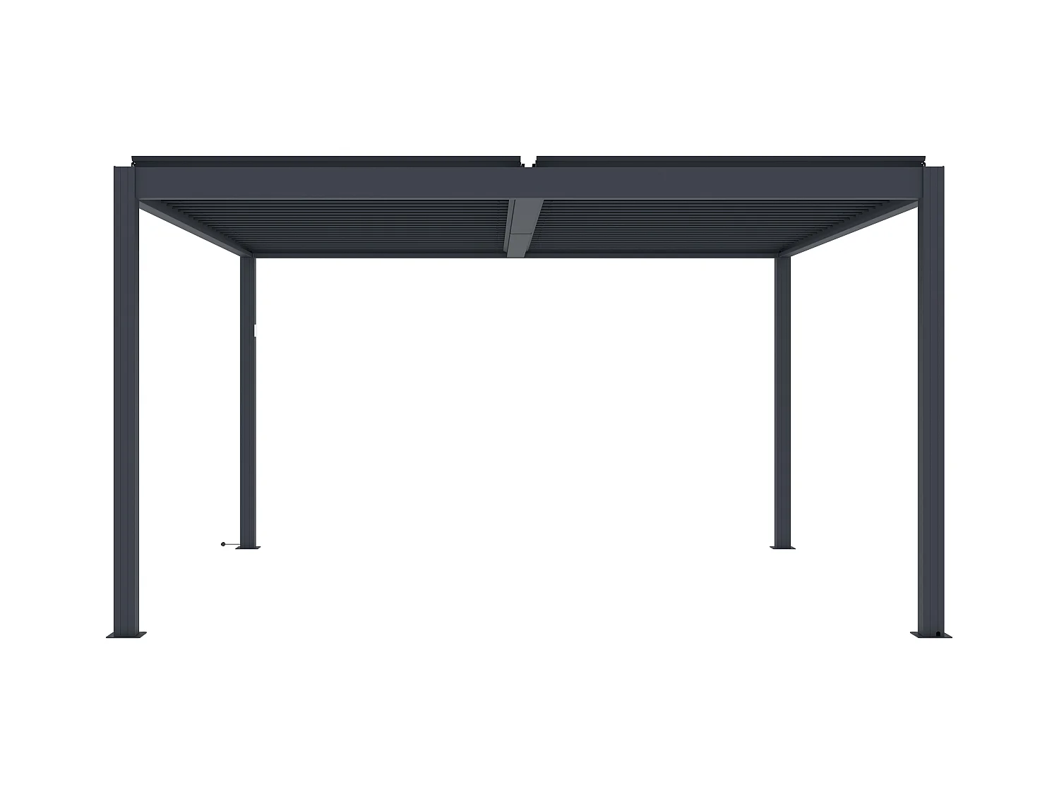 Pérgola bioclimática autoportante elétrica antracite em alumínio com lâminas orientáveis 15,6 m² - AMADORA