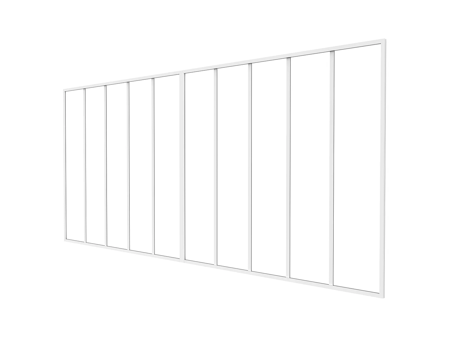 Verbindung für Doppel-Glaswand - 130 cm - Weiß - TOLLESON