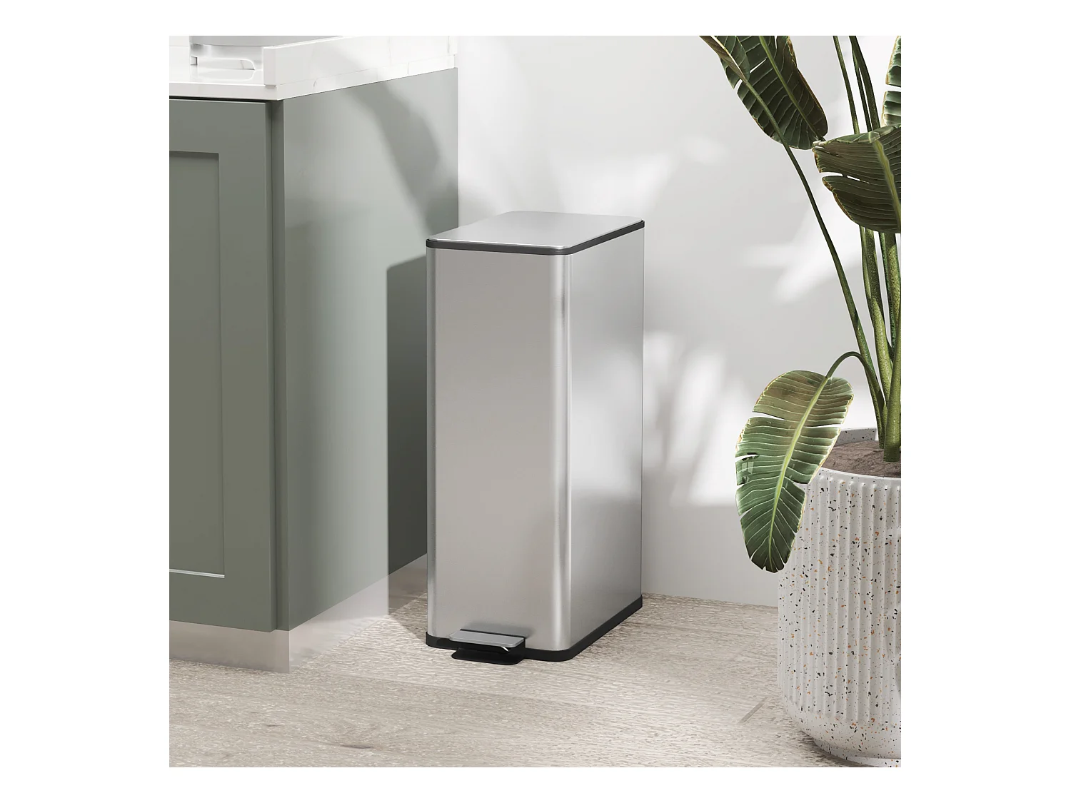 Poubelle de cuisine 20L - poubelle à pédale compartiment seau amovible - acier inox.