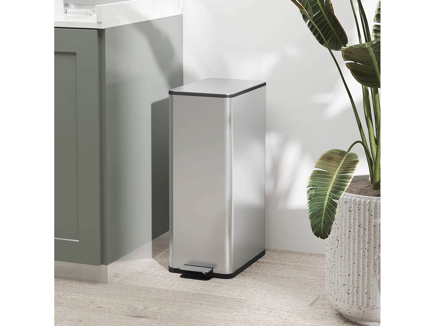 Poubelle de cuisine 20L - poubelle à pédale compartiment seau amovible - acier inox.