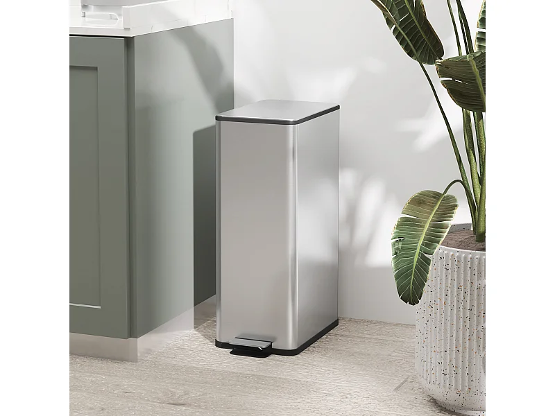 Poubelle de cuisine 20L - poubelle à pédale compartiment seau amovible - acier inox.