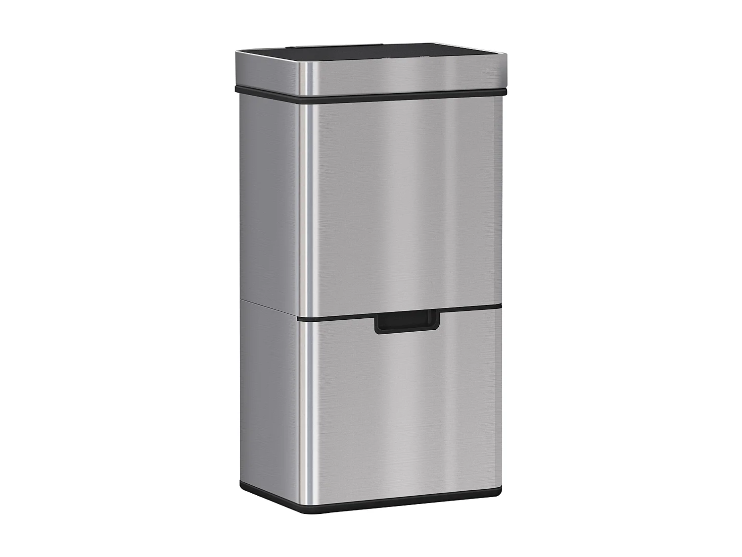 Poubelle automatique détecteur de mouvement poubelle tri selectif 3 bacs capacité totale 72L acier inox. brossé