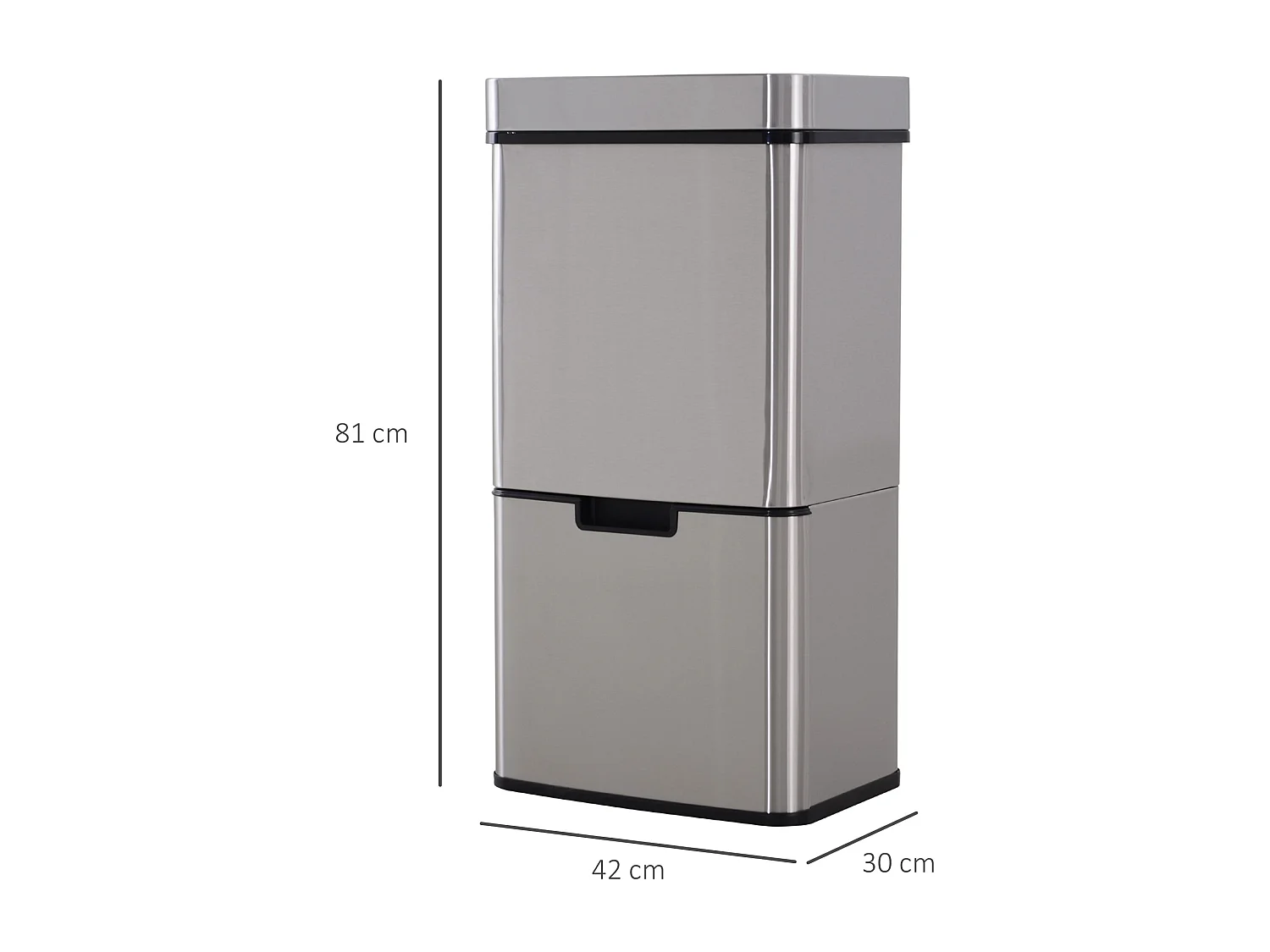 Poubelle automatique détecteur de mouvement poubelle tri selectif 3 bacs capacité totale 72L acier inox. brossé