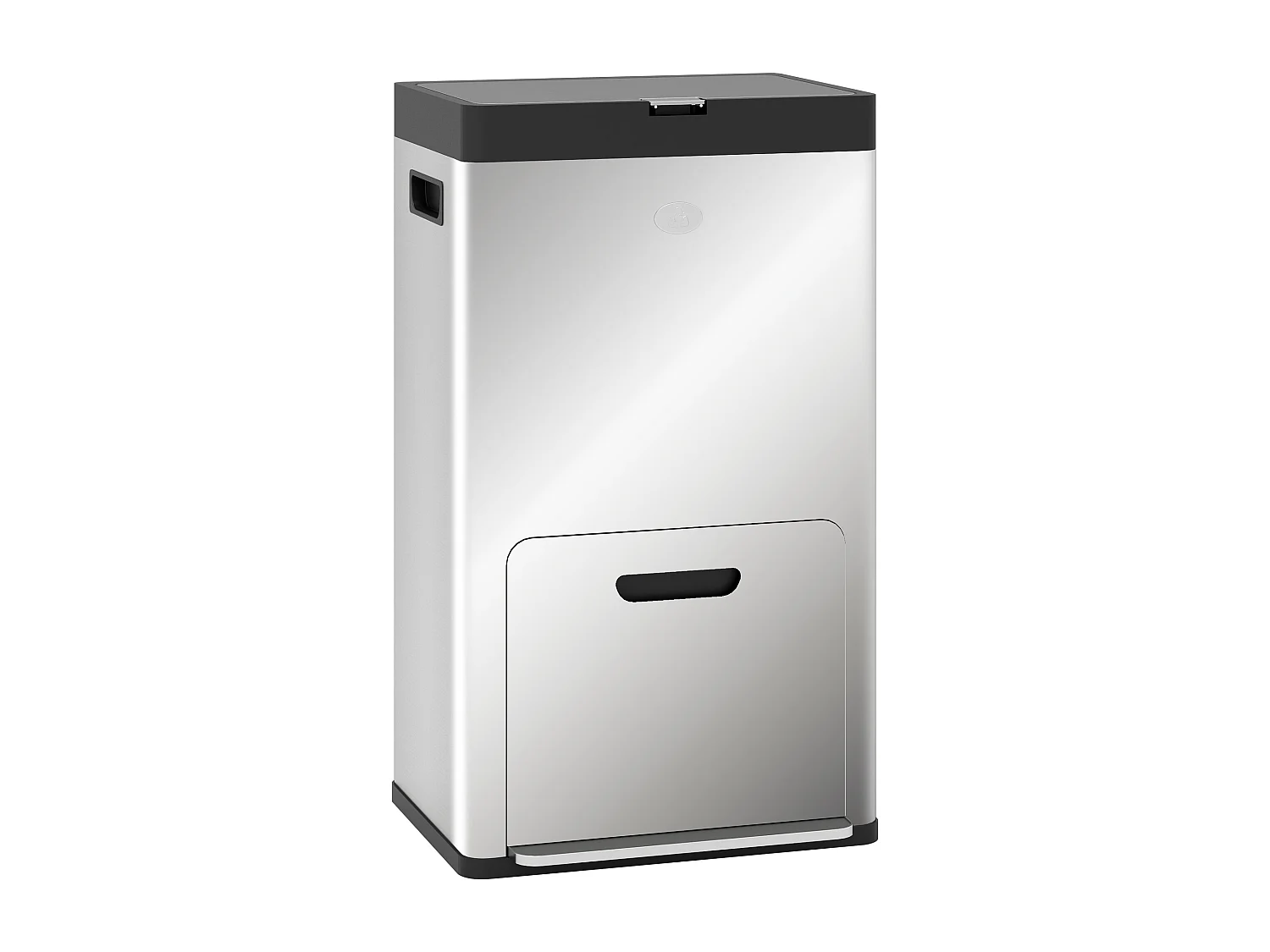 Poubelle de cuisine 2 x 18L + 20L - poubelle à pédale 3 compartiments seaux amovibles filtre anti-odeur - acier inox. brossé