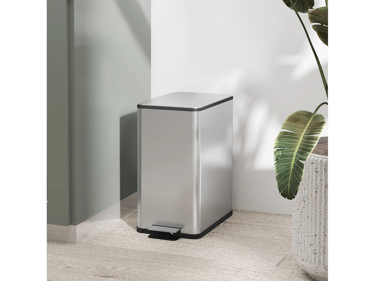 Poubelle de cuisine 10L - poubelle à pédale compartiment seau amovible - acier inox.