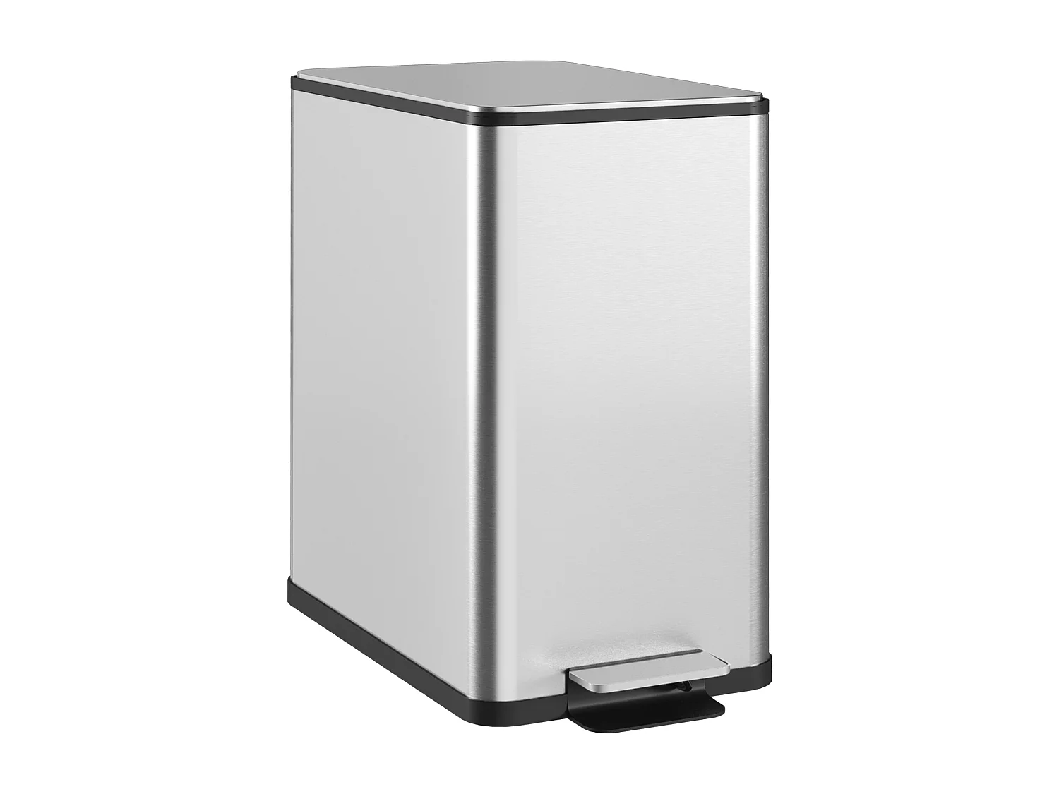 Poubelle de cuisine 10L - poubelle à pédale compartiment seau amovible - acier inox.