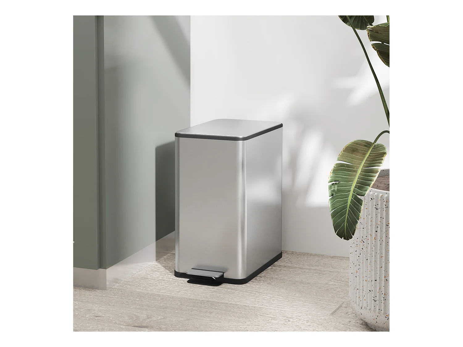 Poubelle de cuisine 10L - poubelle à pédale compartiment seau amovible - acier inox.