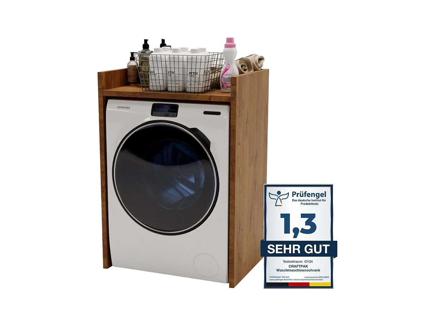 Waschmaschinenschrank geeignet für Waschmaschine & Wäschetrockner 66x97x48cm