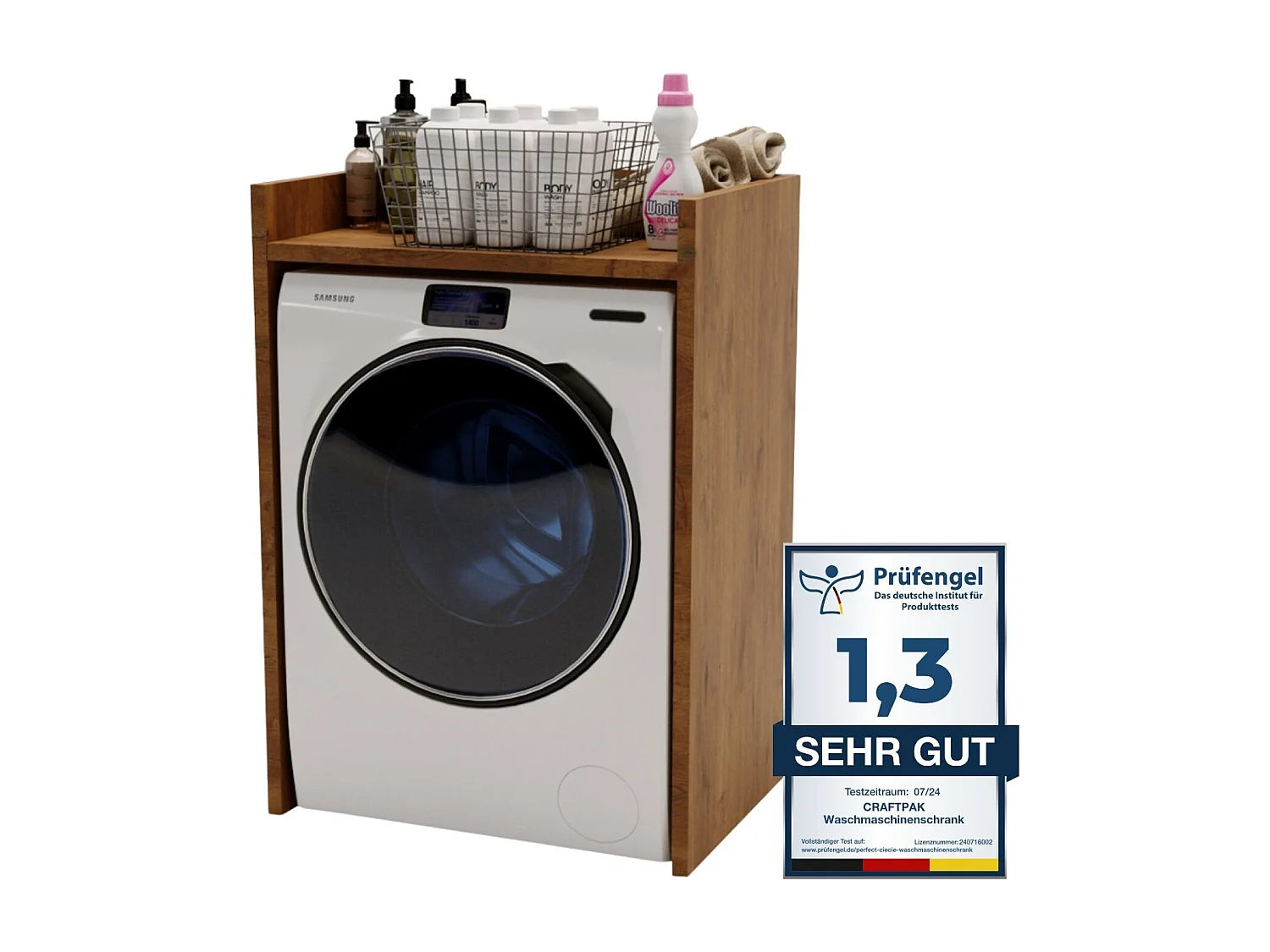 Waschmaschinenschrank geeignet für Waschmaschine & Wäschetrockner 66x97x48cm