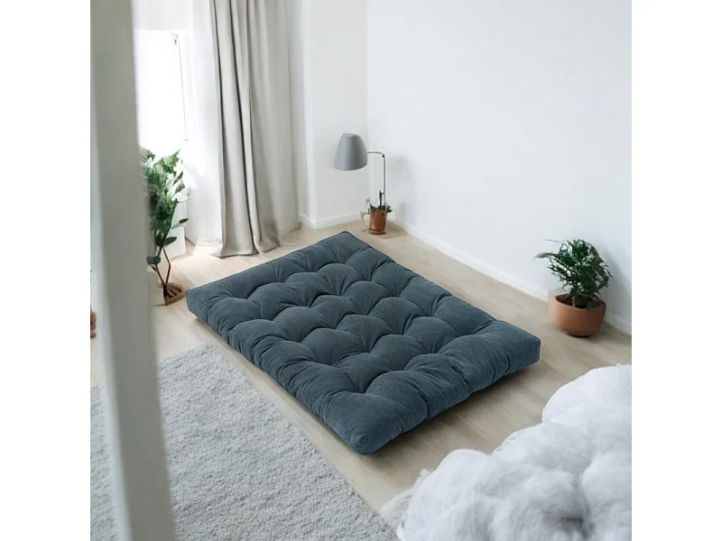 Matelas futon 140x190 cm bleu foncé
