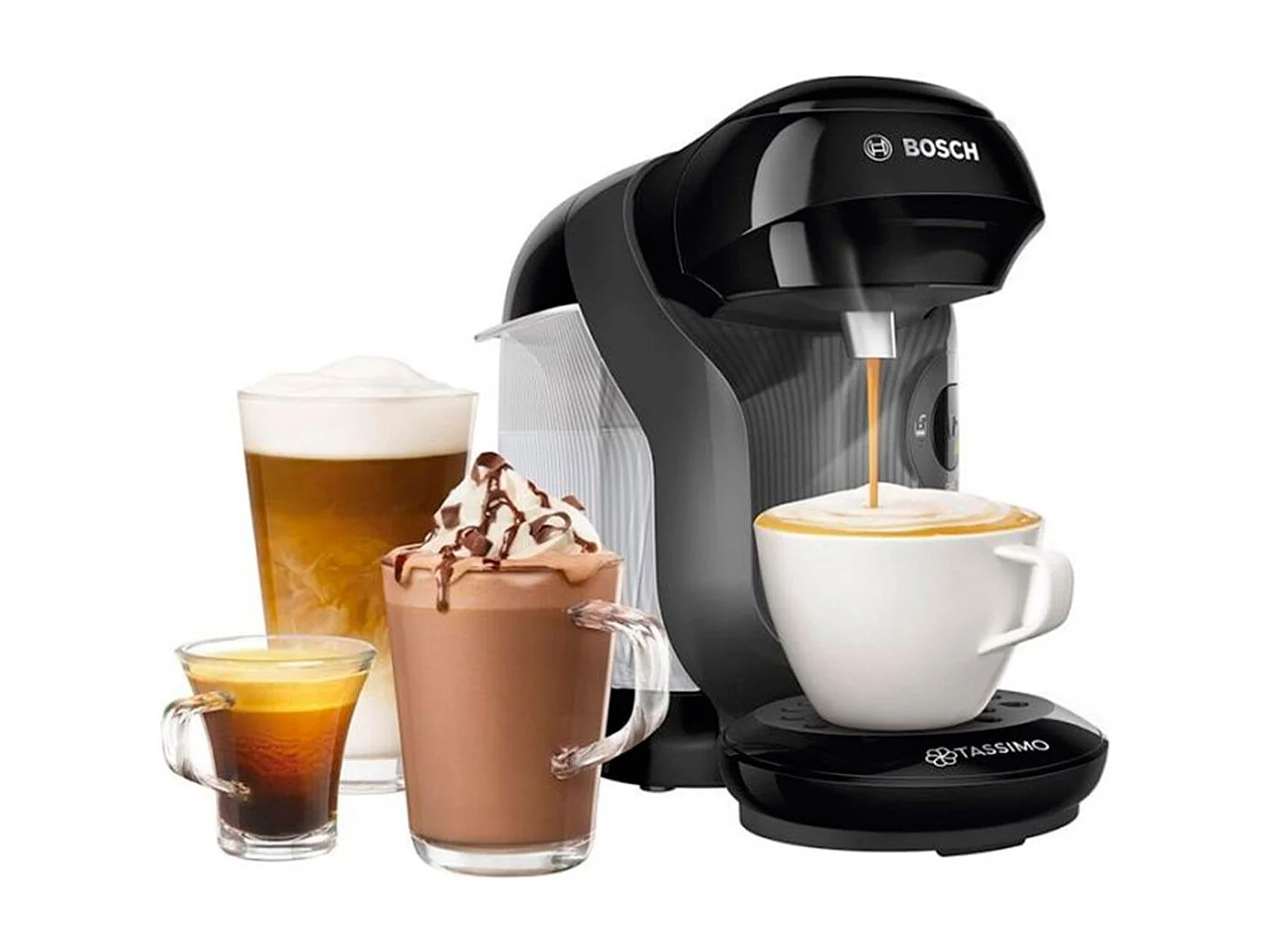 Bosch Cafétière à dosette 3.3bars 1400w noir - TAS1102