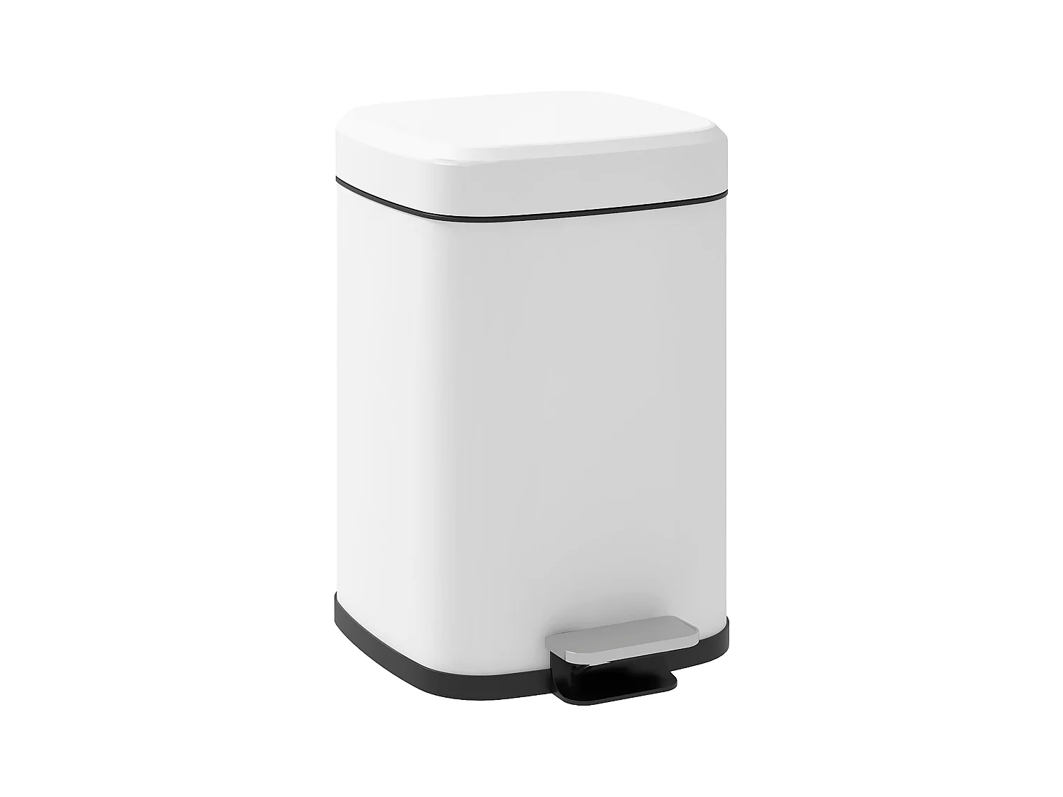 Poubelle de cuisine 12L - poubelle à pédale compartiment seau amovible - acier inox. blanc