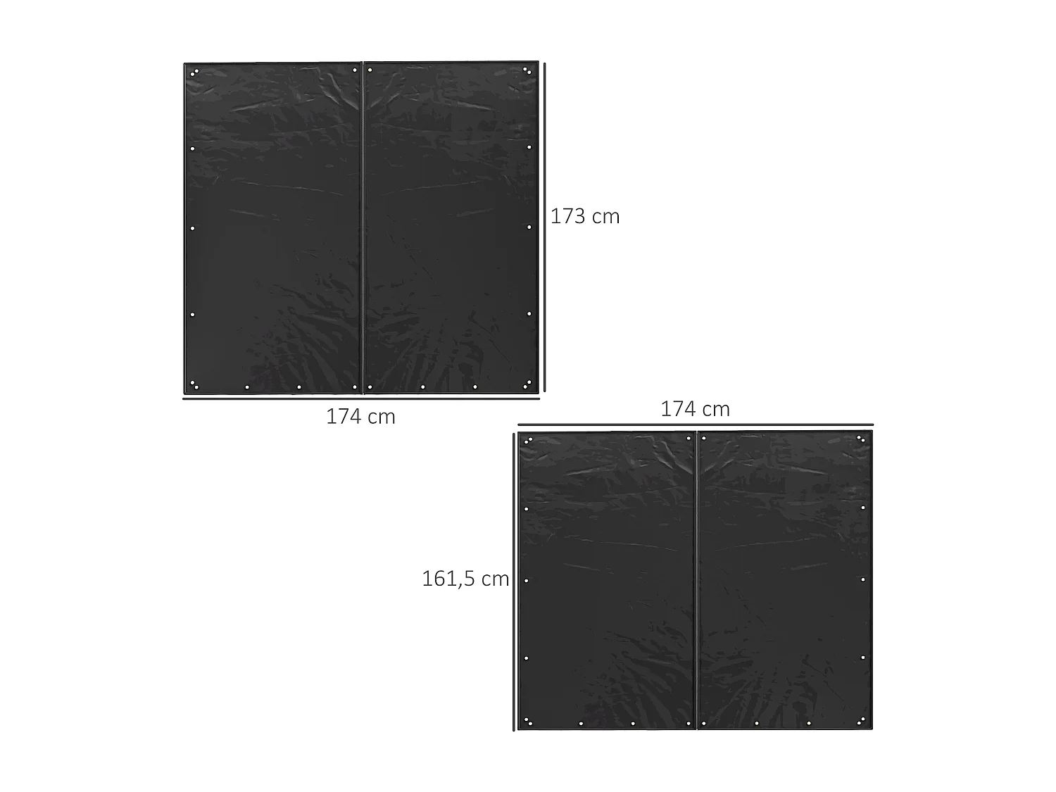 Lot de 2 housses imperméables pour bois de chauffage - housse pour abri de bois de chauffage - Oxford 600D noir