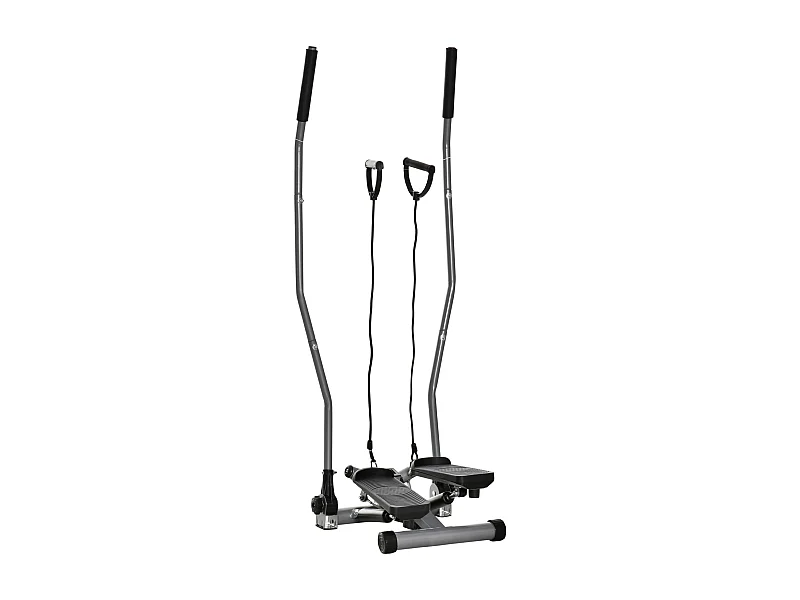 Stepper avec guidon extenseurs écran LCD multifonction acier ABS gris noir